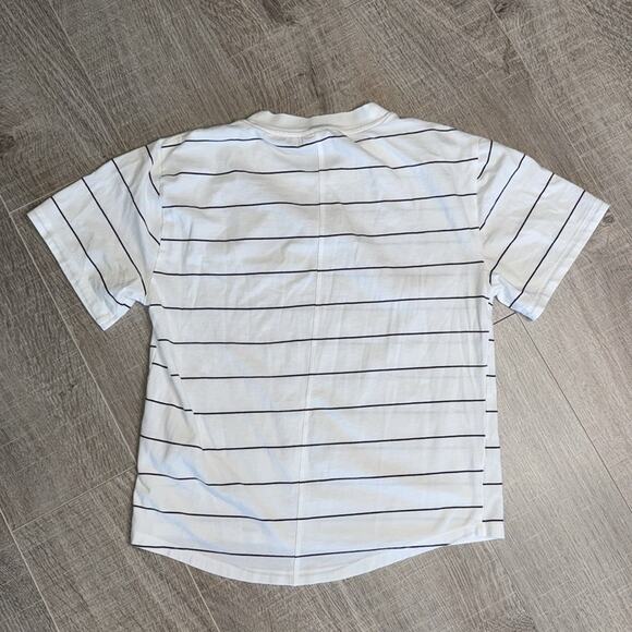 Pair of CALIA Women’s White and White Black Striped Short Sleeve Crew T-Shirts - Picture 9 of 11